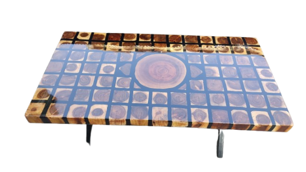 Handcrafted Mosaic Resin Wood Coffee Table
