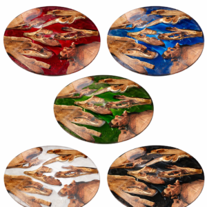 ​Custom Round Live Edge Resin Coffee Table - Multiple Colors